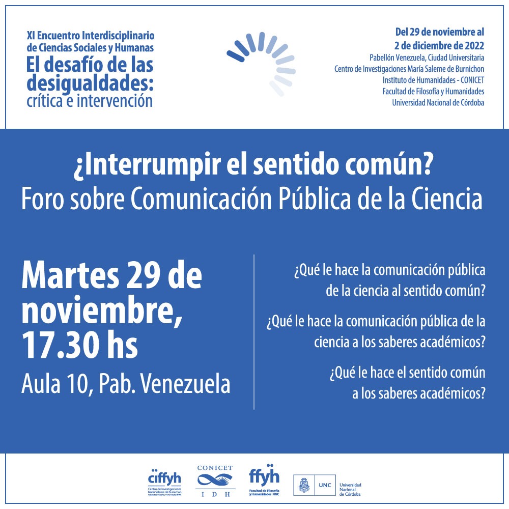 ¿Interrumpir el sentido común?: Foro sobre Comunicación Pública de la Ciencia